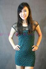 มินิเดรสผ้านุ่มๆคล้ายๆผ้ากำมะหยี่สีเขียว แต่งด้วยผ้าซีทรูอัดพลีท